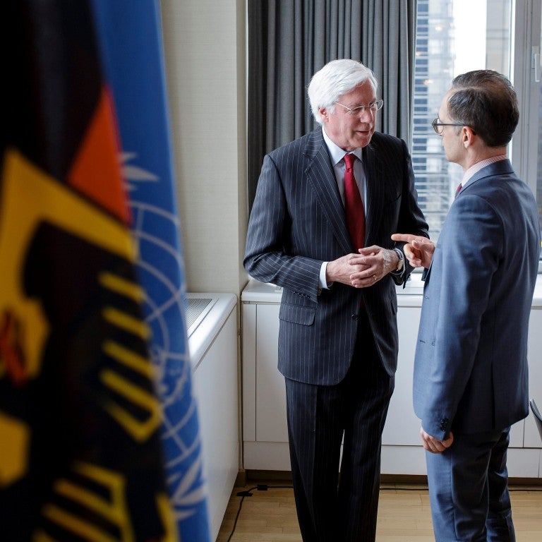 Honorary President John Shapiro meets with Heiko Maas, Federal Minister of Foreign Affairs of Germany (2018-21).